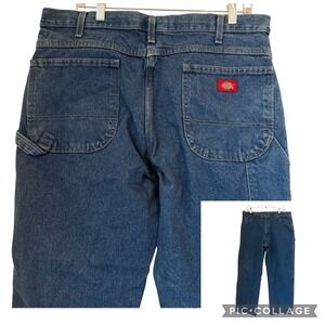 Dickies Mens Carpenter Jeans Blue Denim Utility Pants LU200RNB Medium Wash 34x28